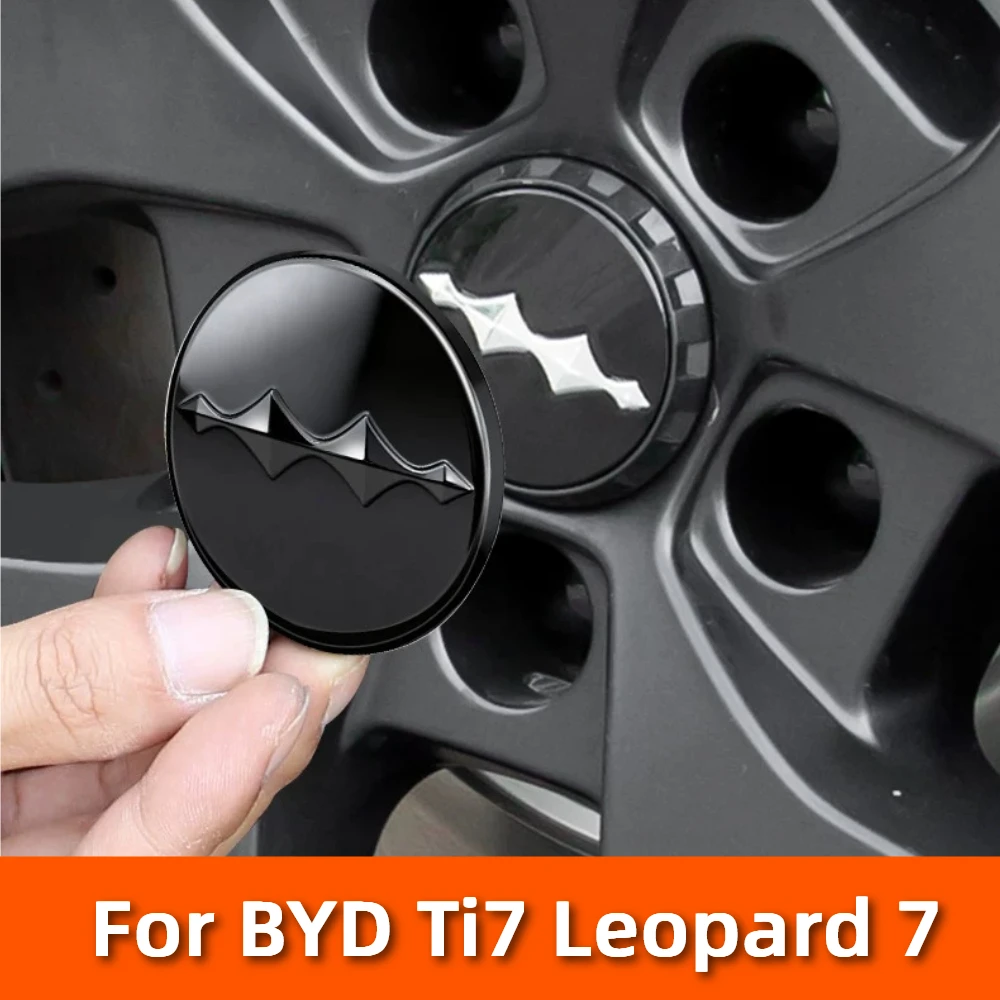 For BYD Ti7 Leopard 7 Emblem Wheel Hub Cap Blackout Sticker Black Warrior Modification Exterior Accessories