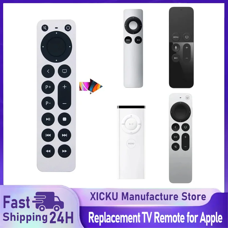 

Replacement TV Remote for Apple TV 4K/Gen 1 2 3 4/ HD A2843 A2737 A2169 A1842 A1625 A1427 A1469 A1378 A1218 (No Voice)