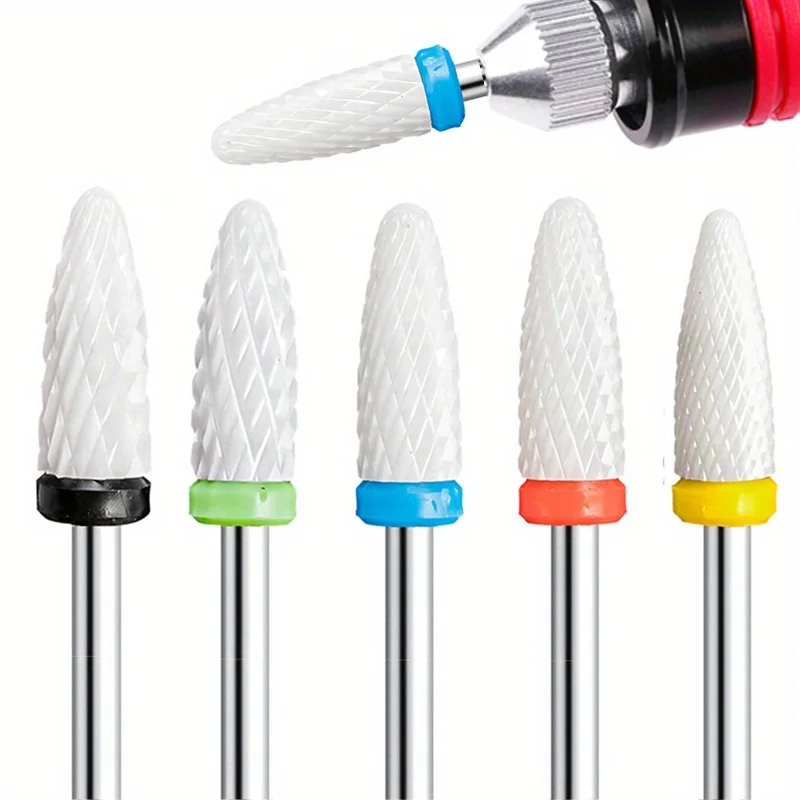 1/2/4/5PCS Ceramic Nail Drill Bits Set Milling Cutter for Manicure Drills Electric Nail Files Cuticle Remove Nail File Art Tools