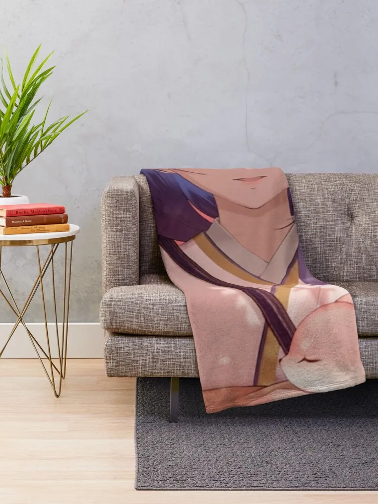 Raiden in kimono with foxxy Yae Throw Blanket For Decorative Sofa Weighted valentine gift ideas Blankets