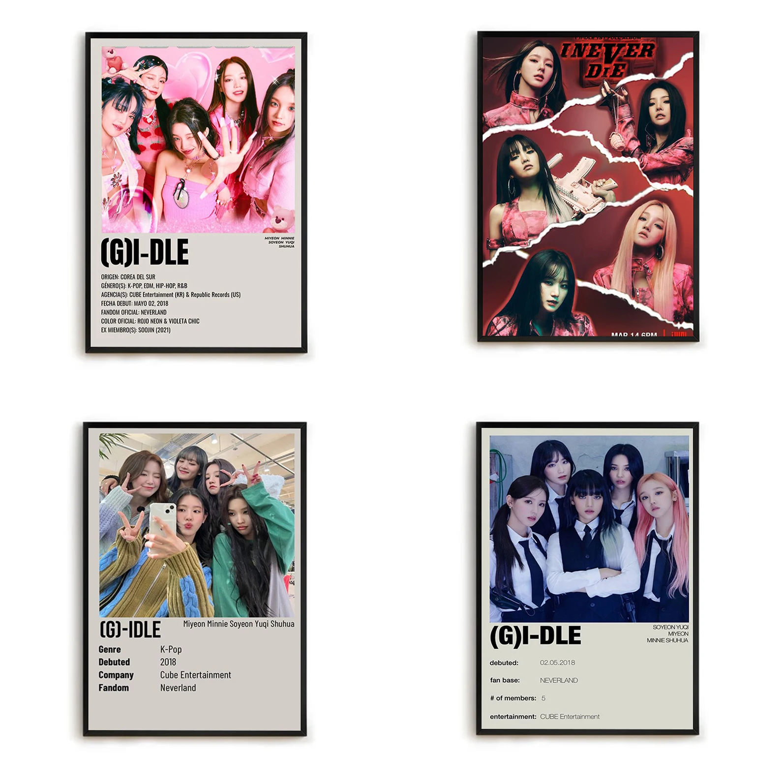 Kpop G-Gidle Anime Posters Wall Paintings Poster Room Decor Decoration Home Decorations Decorative Painting on Canvas Art Prints