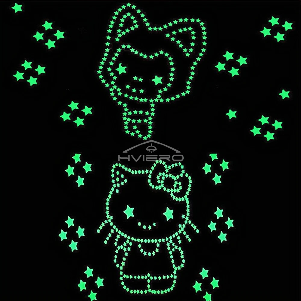 50X Glowing 3D Stars Glow in Dark on Wall Decoration Stickers Kids Baby Room Bedrooms Ceilings Home Fluorescent Pentagram Paper