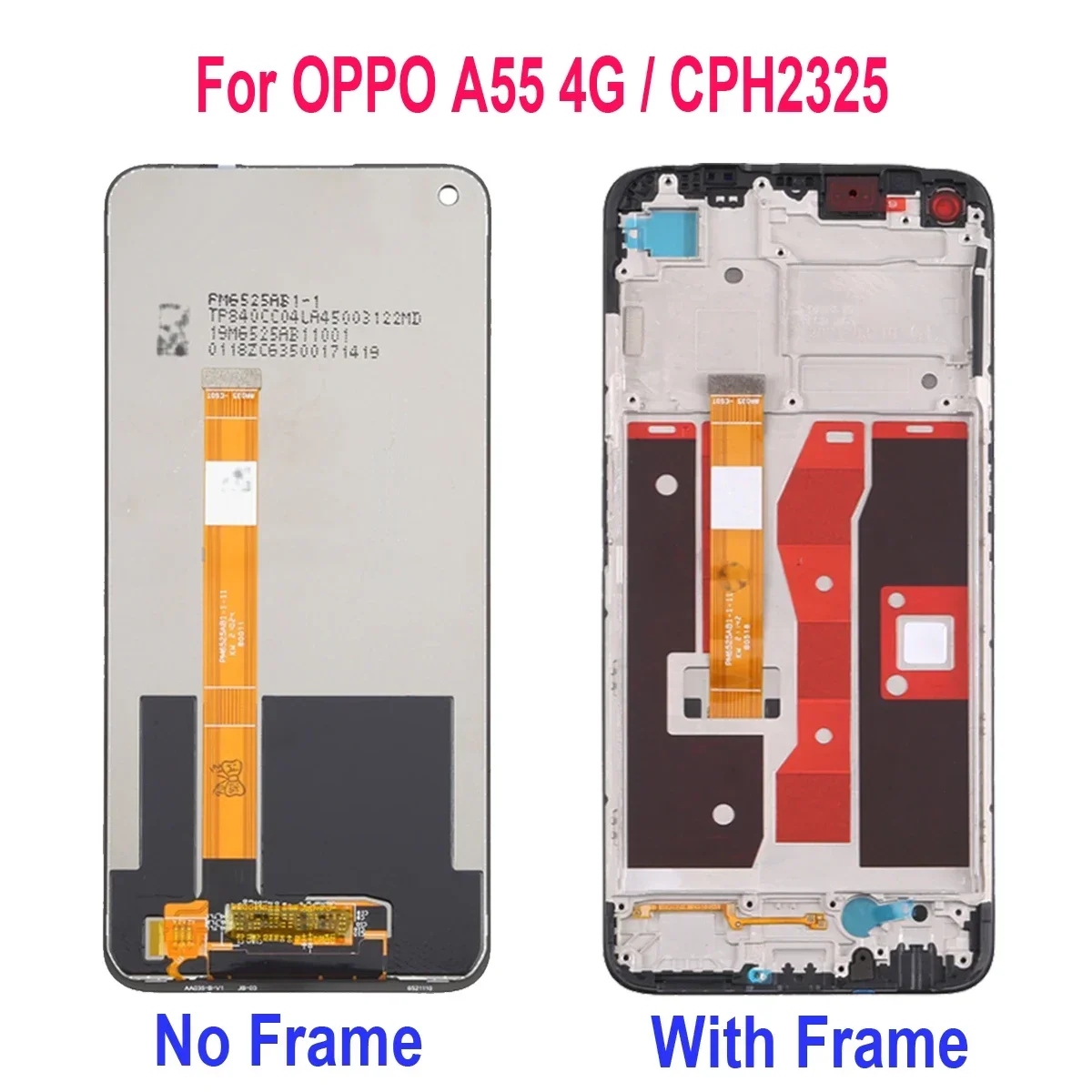 For OPPO A55 A55s CPH2309 CPH2325 PEMM00 PEMM20 PEMT00 PEMT20 LCD Display Touch Screen Digitizer Assembly 4G 5G Version