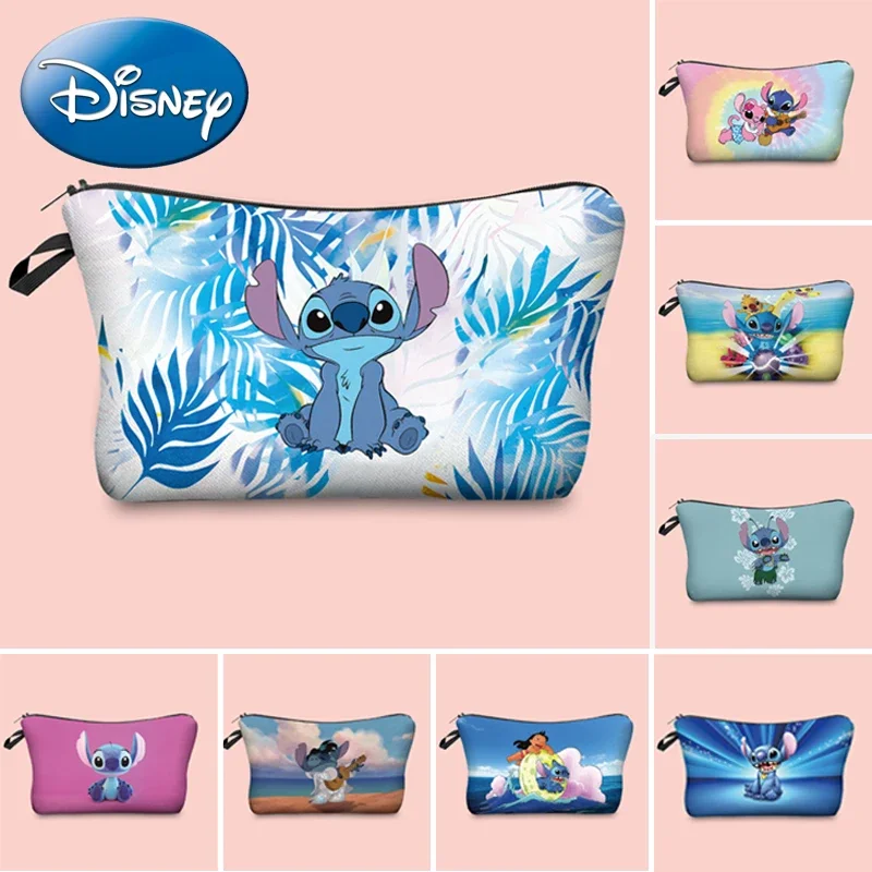 Disney Anime Figure Lilo & Stitch Makeup Bag Kawaii Cosmetic Bag Stitch Wash Bag Pencil Case for Girls Christmas Gifts