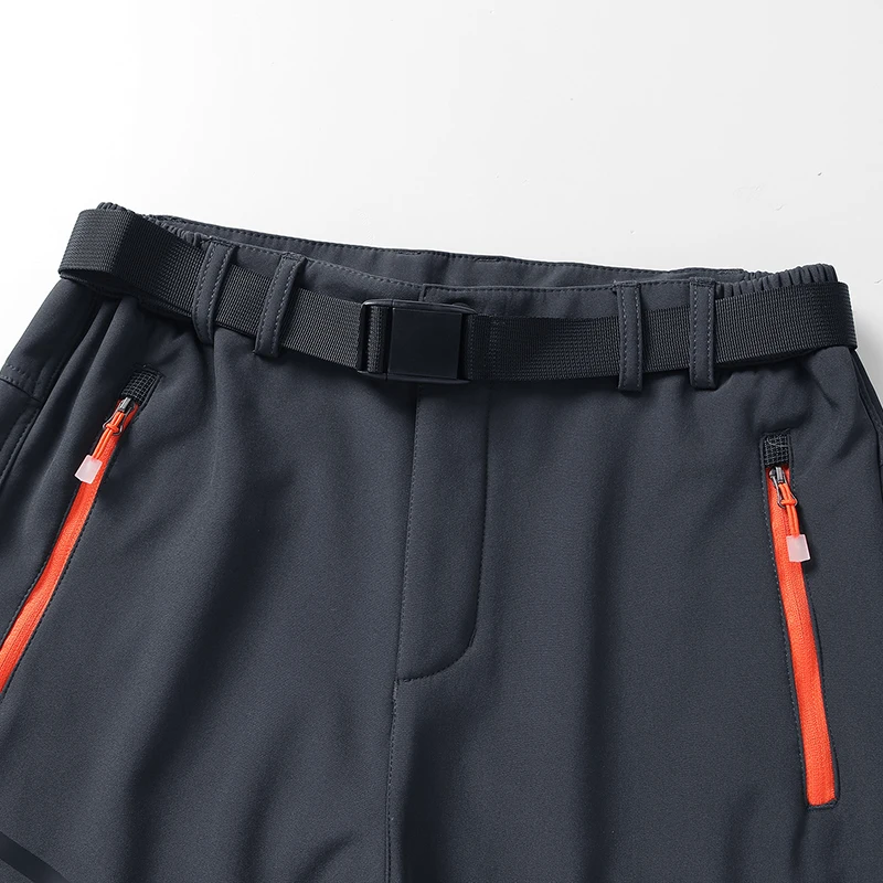 Pantalones de senderismo gruesos y cálidos de lana para hombre, pantalones impermeables a prueba de viento para exteriores, pantalones de lluvia de concha suave, pantalones de esquí para senderismo y acampada