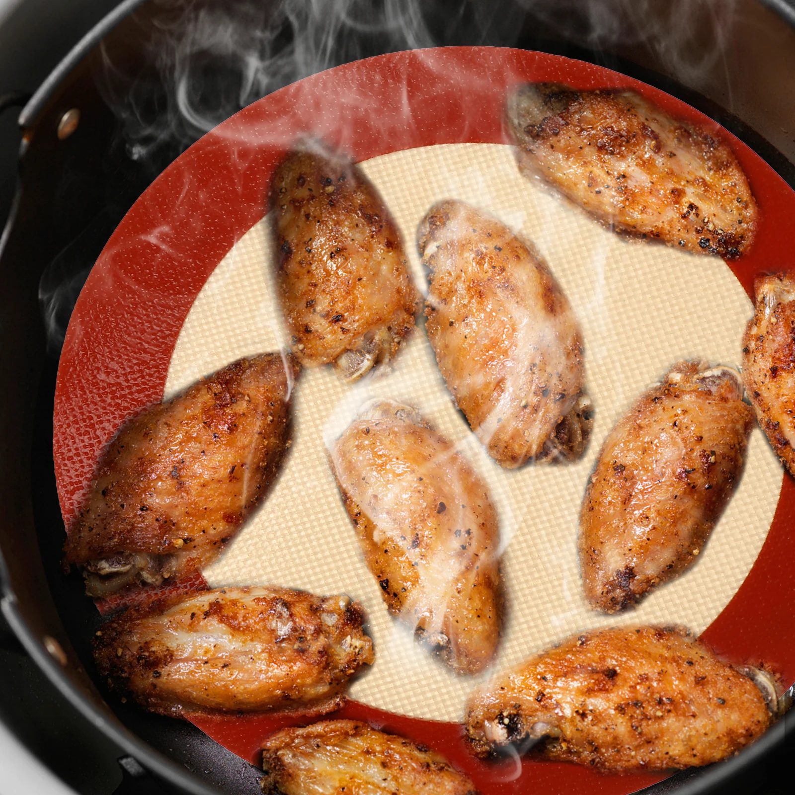 

Air Fryer Accessories Silicone Baking Mat Microwave Ovens Pastry Red Silica Gel Turntable