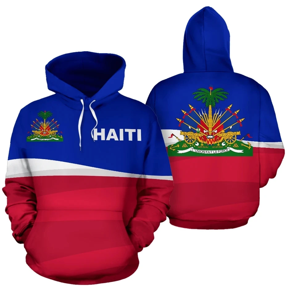 Tessffel Country Emblem Flag Caribbean Sea Haiti Island Retro Pullover Men/Women Tracksuit Jacket 3Dprint Streetwear Hoodies A12