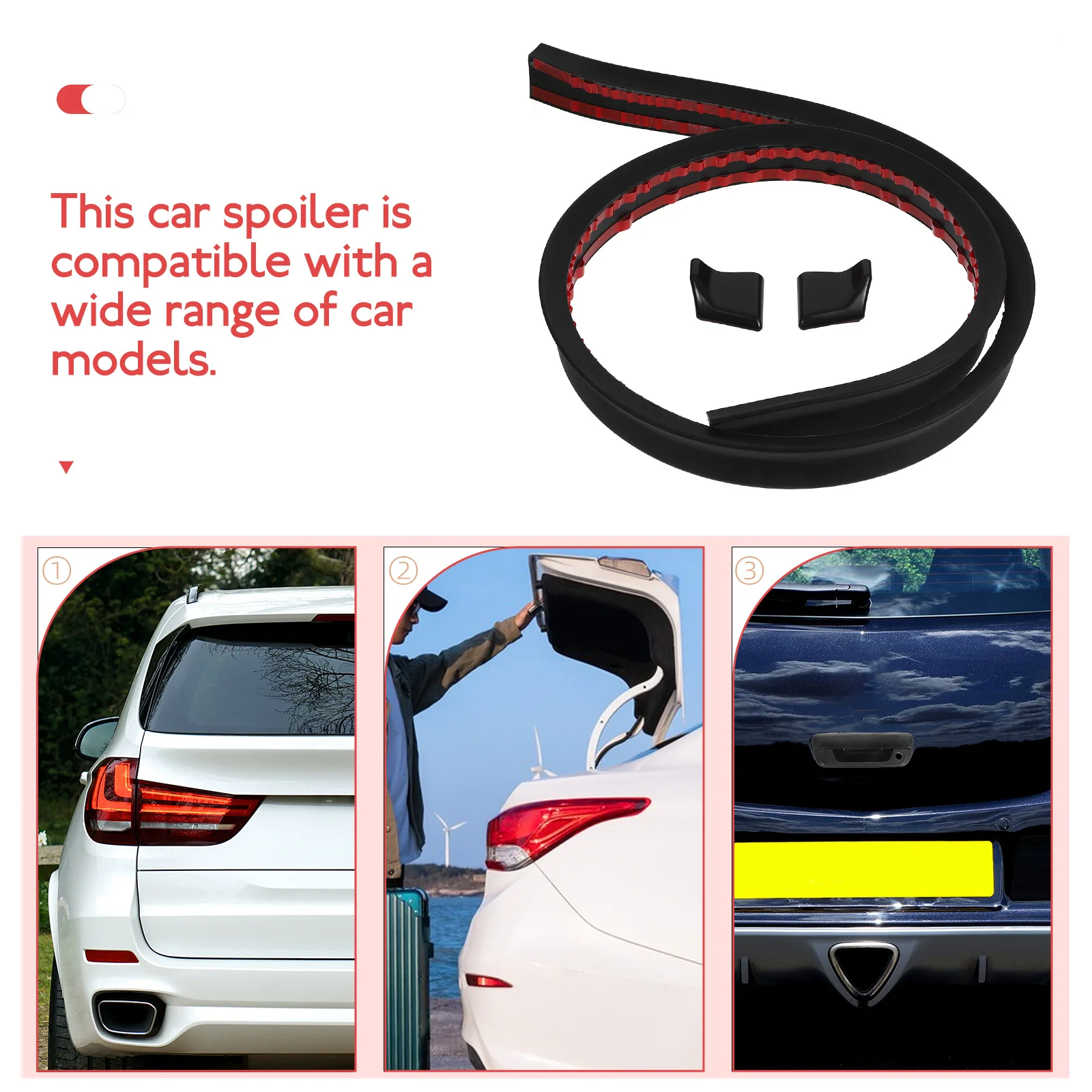 

Universal Wing Tail Decoration Rubber Auto Roof Trunk Accessories Lightweight Durable Stylish Compatible Strong Vehicle Exterior