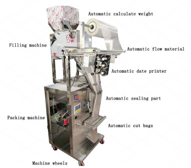 Granule Sugar Automatic Filling Sachet Small Food Nuts Grain Salt Pouch Packing Machine