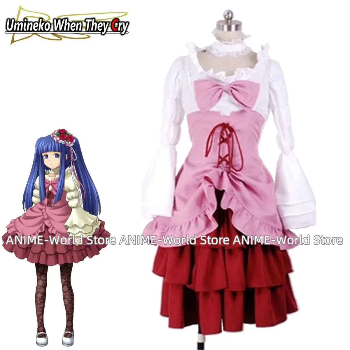 

《Нестандартный размер》Аниме Umineko: When They Cry Furudo Erika Косплей Костюм Любой размер