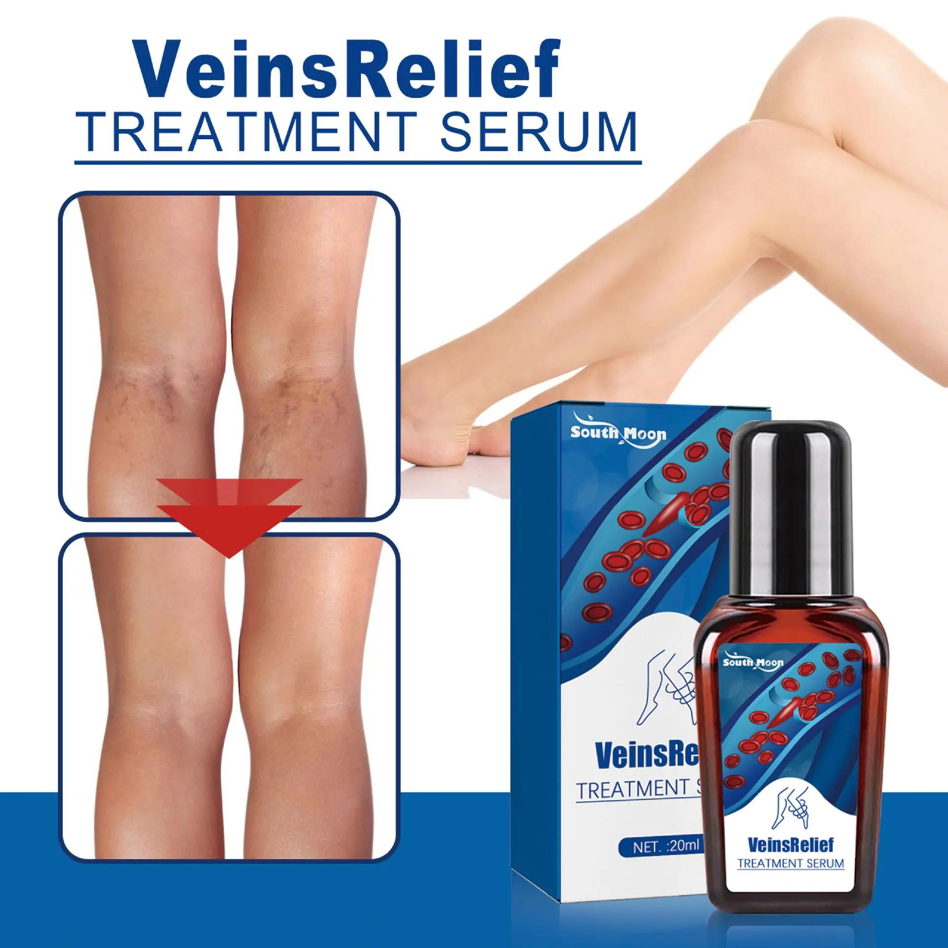 

2022 Veins Relief Treatment Serum Spider Varicose Promote Elasticity Healthy Circulation Body Care 20ml