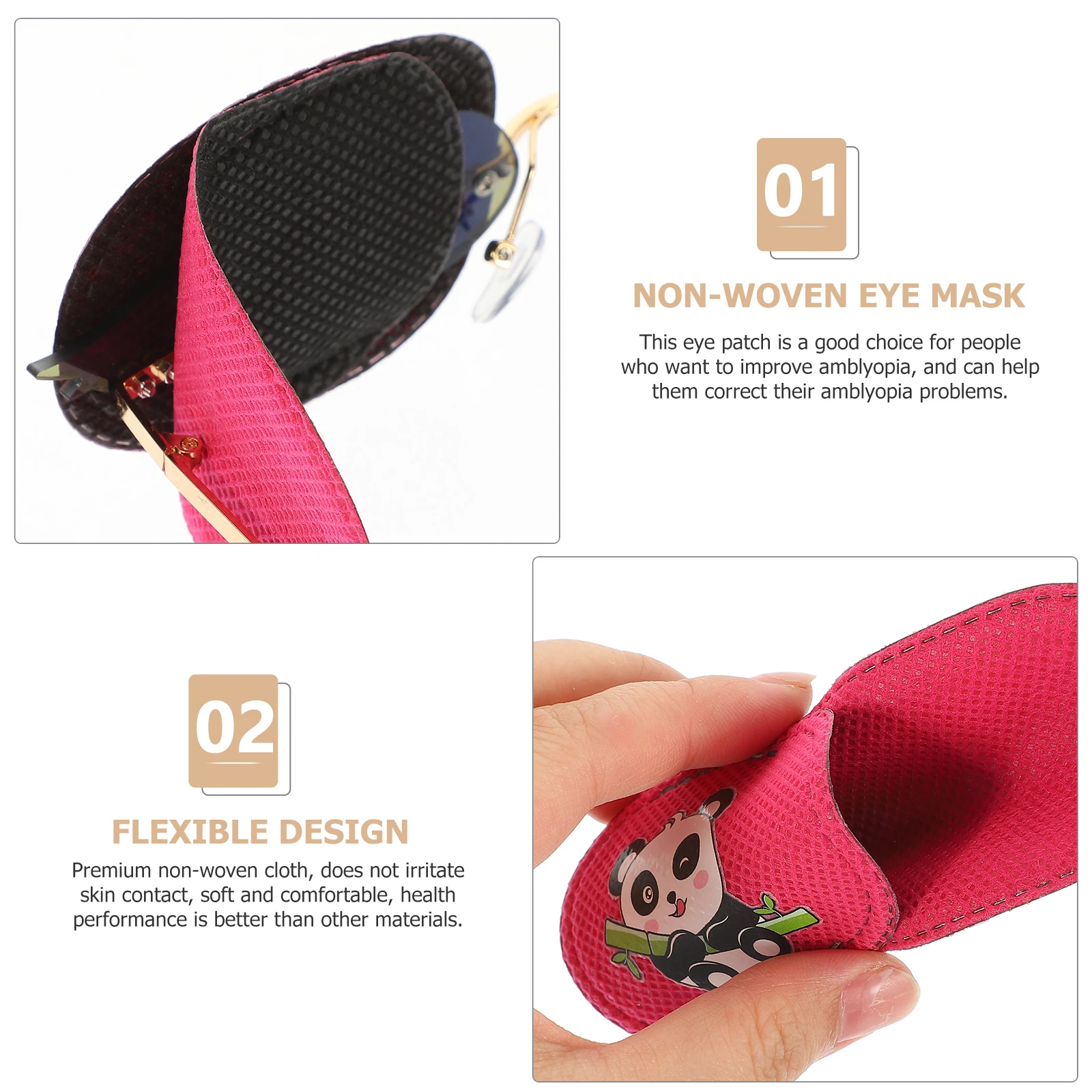 

6 Pcs Eye Mask Training Glasses Lazy Patches Covers Non-woven Cloth Kids Strapless Fabric Single Child Cartoon Eye Protector