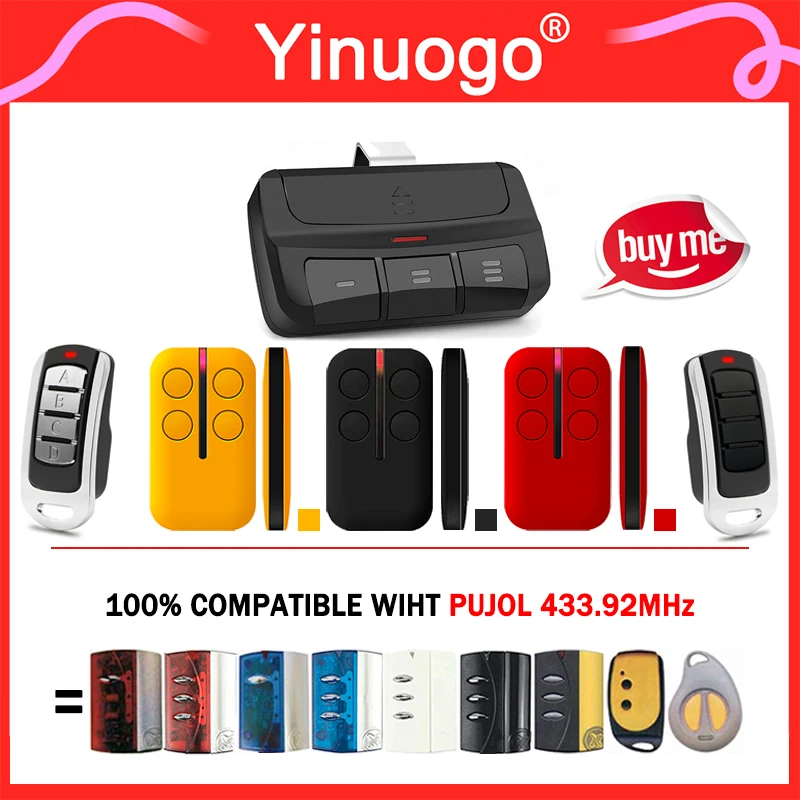 

PUJOL Remote Control Garage 433.92MHz Rolling Code Compatible With PUJOL VARIO NEO P215 TWIN MARTE VARIO MARS / VARIO OCEAN