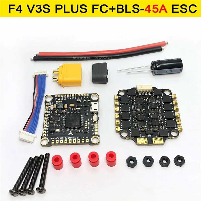 VO-F4 V3S PLUS FC & ESC FPV Stack F4 V3 PLUS Pengendali Penerbangan 45A 4In1 ESC 30X30 untuk RC FPV Drone Sayap Tetap Multicopter