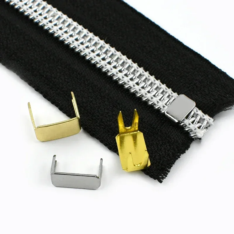 20-100Pcs 3# 5# 8# 10# Zipper Stopper for Nylon Zippers Non-slip Metal Zip Tail Stops Clothes Zips End Clip Buckle Ziper Repair
