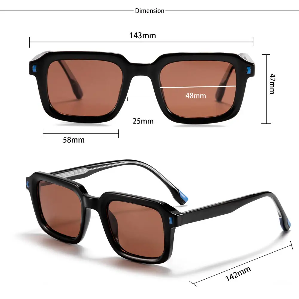 CATERSIDE แว่นตากันแดดผู้ชายกลางแจ้ง TR90 กรอบสี่เหลี่ยมออกแบบเฉพาะบุคคลซันนี่เกลอสผู้หญิงท่องเที่ยวกีฬาแว่นตาครีมกันแดด UV400