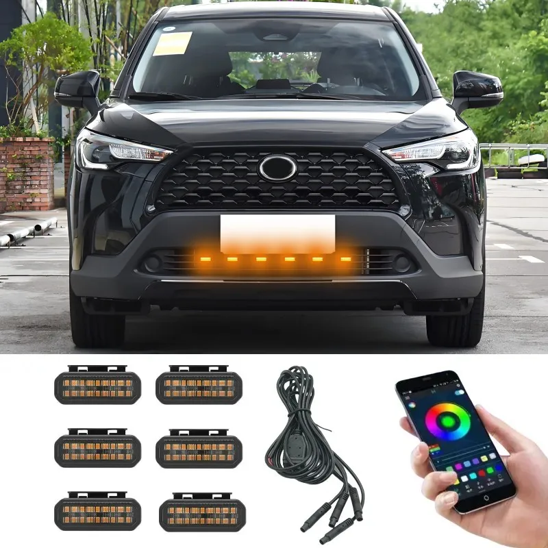 

18LED передняя решетка для Toyota Corolla Cross, автомобильные дневные ходовые огни, лампа для бровей, 12 В