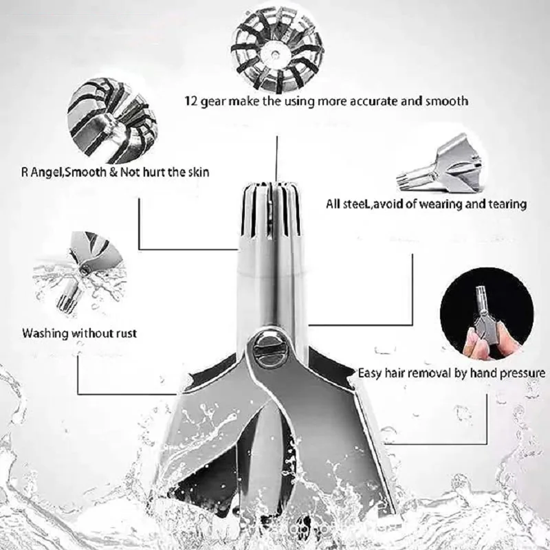 Stainless Steel Nose Hair Trimmer For Men Ear Hair Trim Facial Hairs Trimming Washable Portable Manual Nose Hair Removal Trimmer