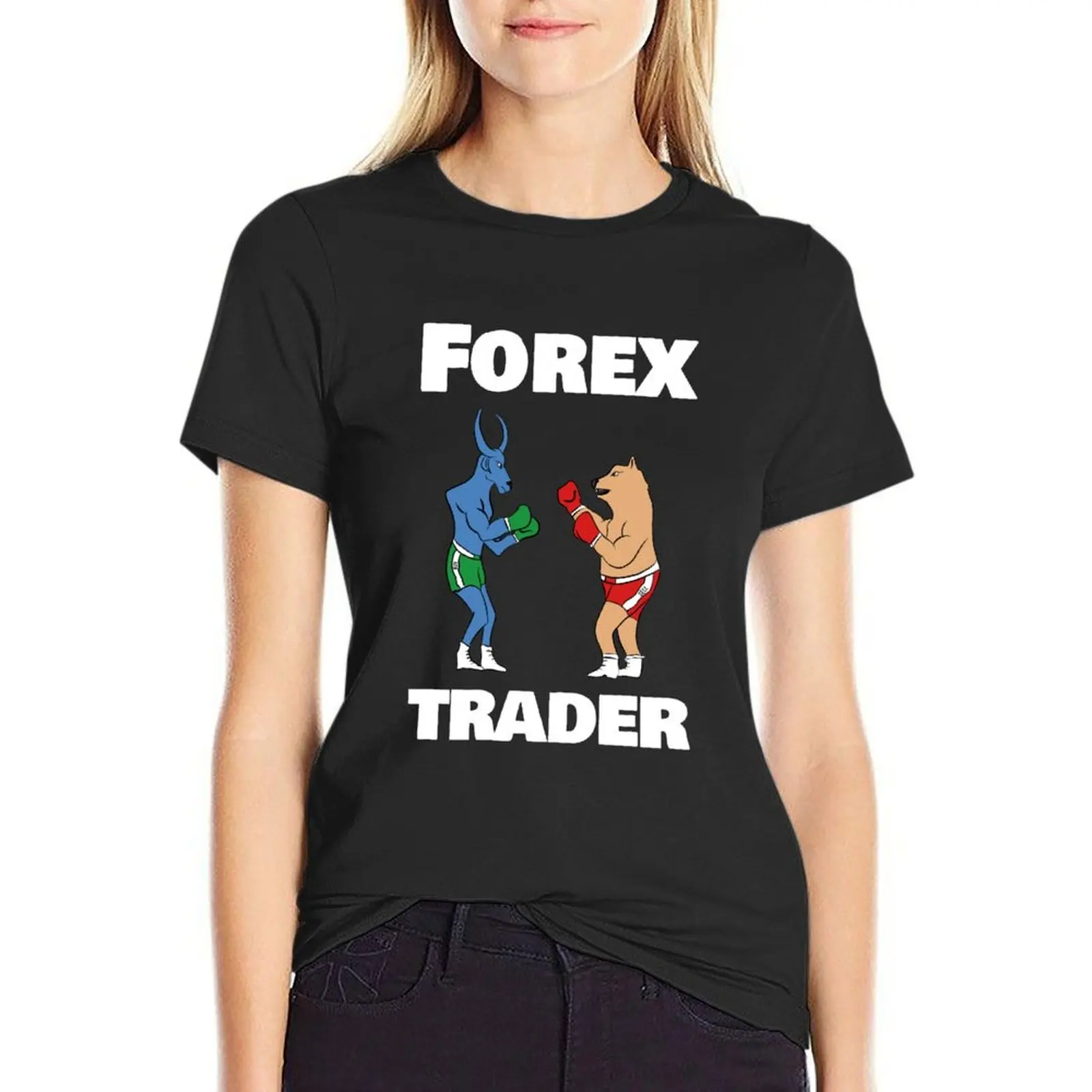 Forex Trading illustration T-Shirt hippie clothes sublime Blouse graphics cropped t shirts for Women