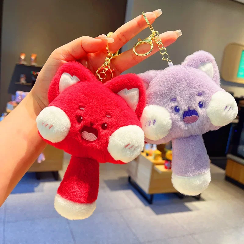 Creative Cartoon Hot Fat Cat with Tail Plush Coin Purse Key Chain Bag Pendant Kawaii Stuffed Animals Plushes Birthday Gifts Kids