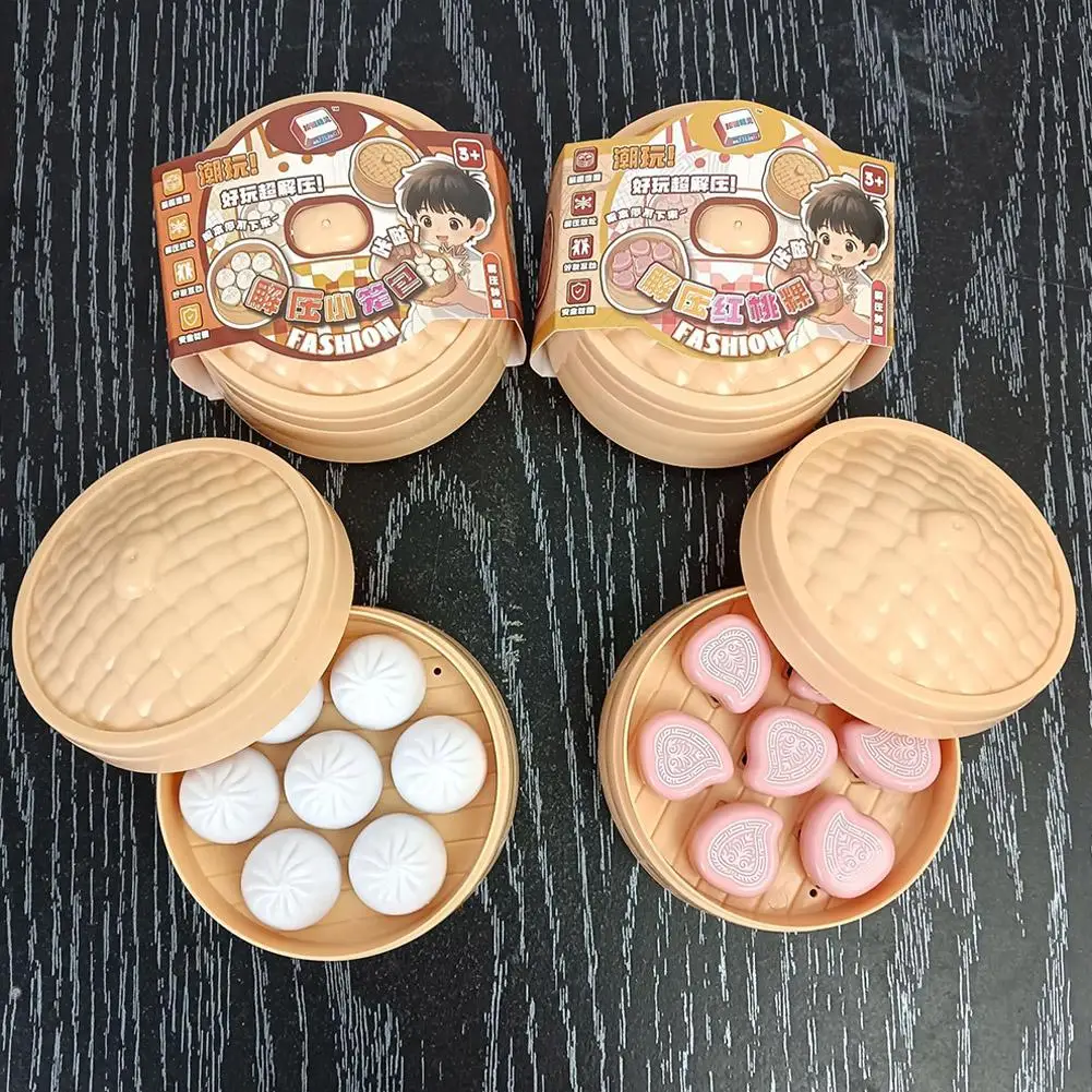 Soup Dumpling Fidget Toy Creative Dim Sum Clicky Pressing Sensory Stress Relief Toy For Adults Novelty Gift