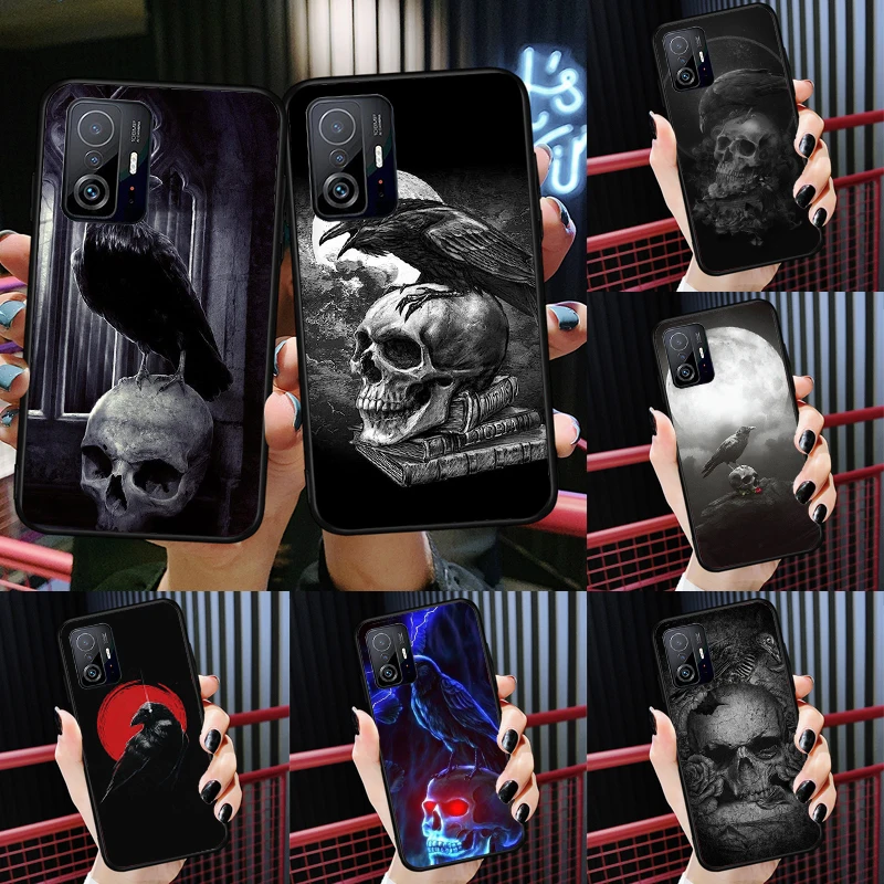 Raven Dark Crow Skull For POCO X5 X4 X3 F5 Pro M4 M5s F3 F4 GT C40 Phone Case For Xiaomi 12T 11T 13 Pro 12 Lite