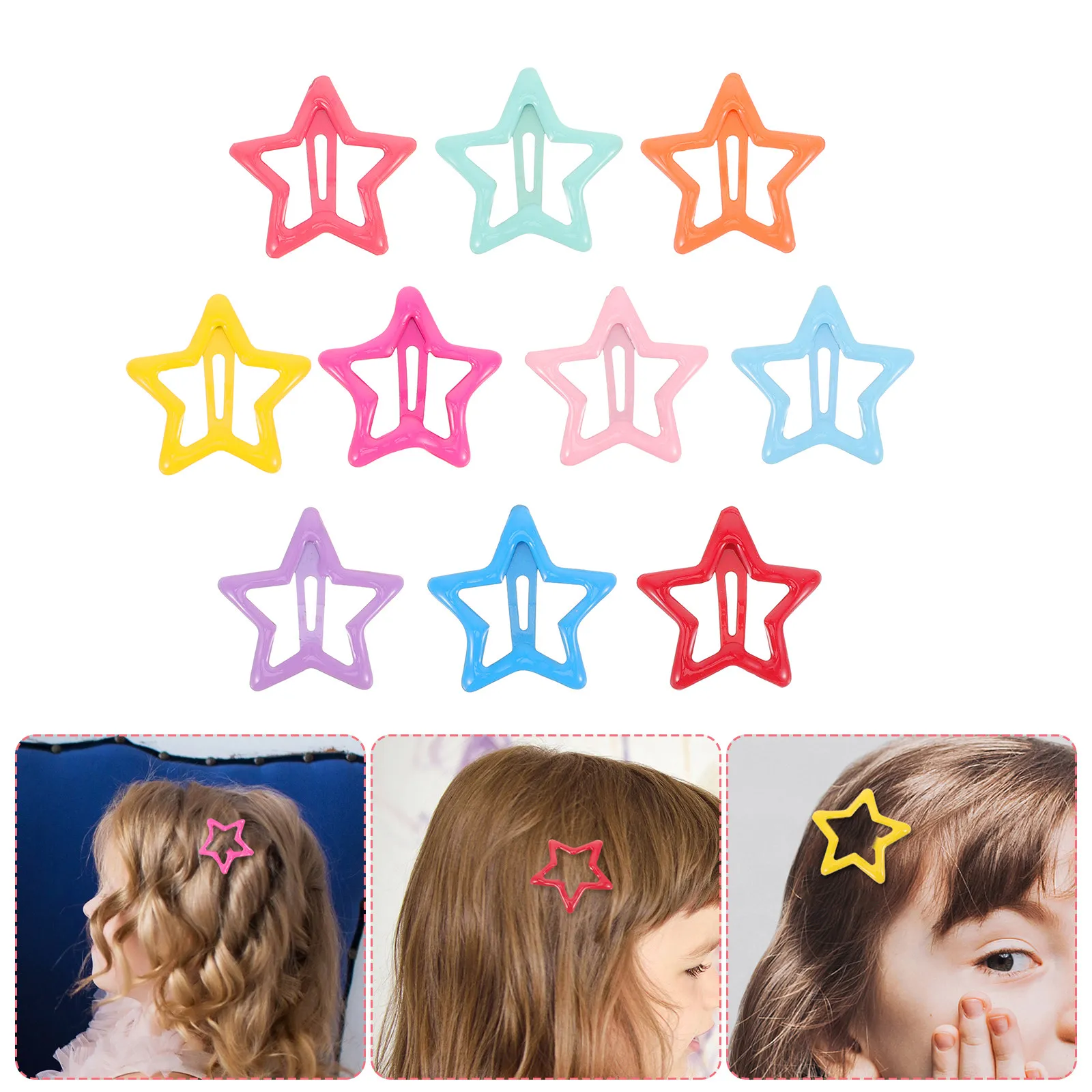 

20Pcs Star Hairpins Candy Color Cute Star Shape Hair Clips Lightweight Hair Barrettes for Girls Teens School Party Travel