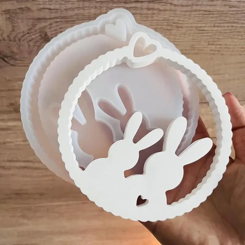 

Силиконовая форма для литья из смолы: Венок с кроликом | Форма для декора стен из эпоксидной смолы, силиконовая форма для домашнего декора, настенное украшение