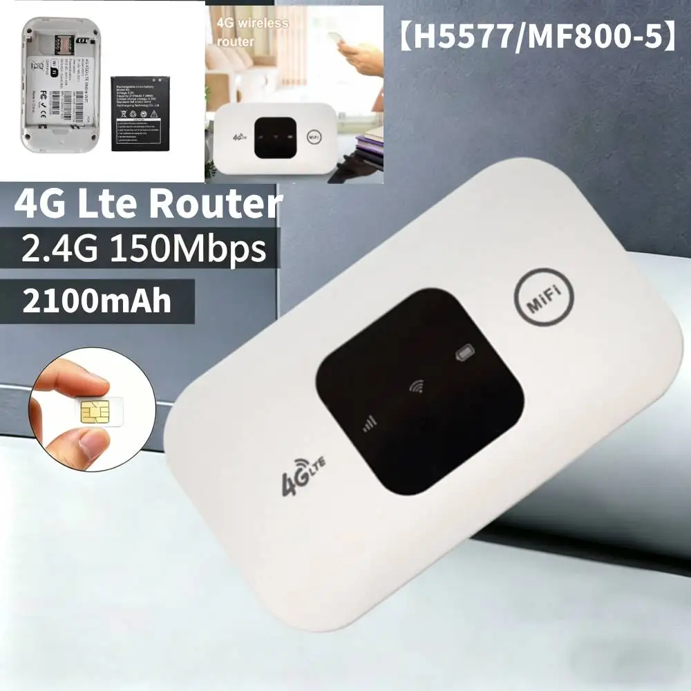 

4G Lte Wifi Router Wireless 2100mAh Mobile Hotspot with SIM Card Slot Hotspot Pocket WIFI 150mbps For Outdoor Home Office Travel