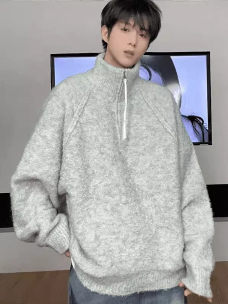Cleanfit Men's Knitted Wool Sweater f Zipper High Collar Autumn Winter Thiened Leisure Sle Circle Yarn Knitwear Coat
