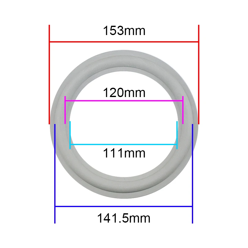 GHXAMP 6.5 inch 153mm Speaker horn rubber edge ring  For B&W 2pcs