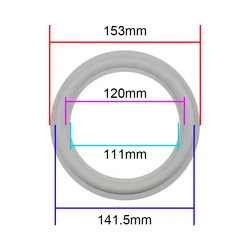 GHXAMP 6.5 inch 153mm Speaker horn rubber edge ring removal repair accessories gray white For B&W 2pcs
