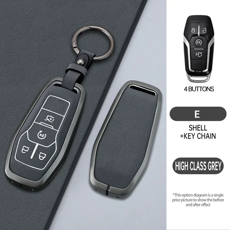 

Alloy 4 5 buttons Car Key Fob Case Cover Holder For Ford Fusion Explorer Mustang Edge F-150 Mondeo For Lincoln MKZ MKC MKX