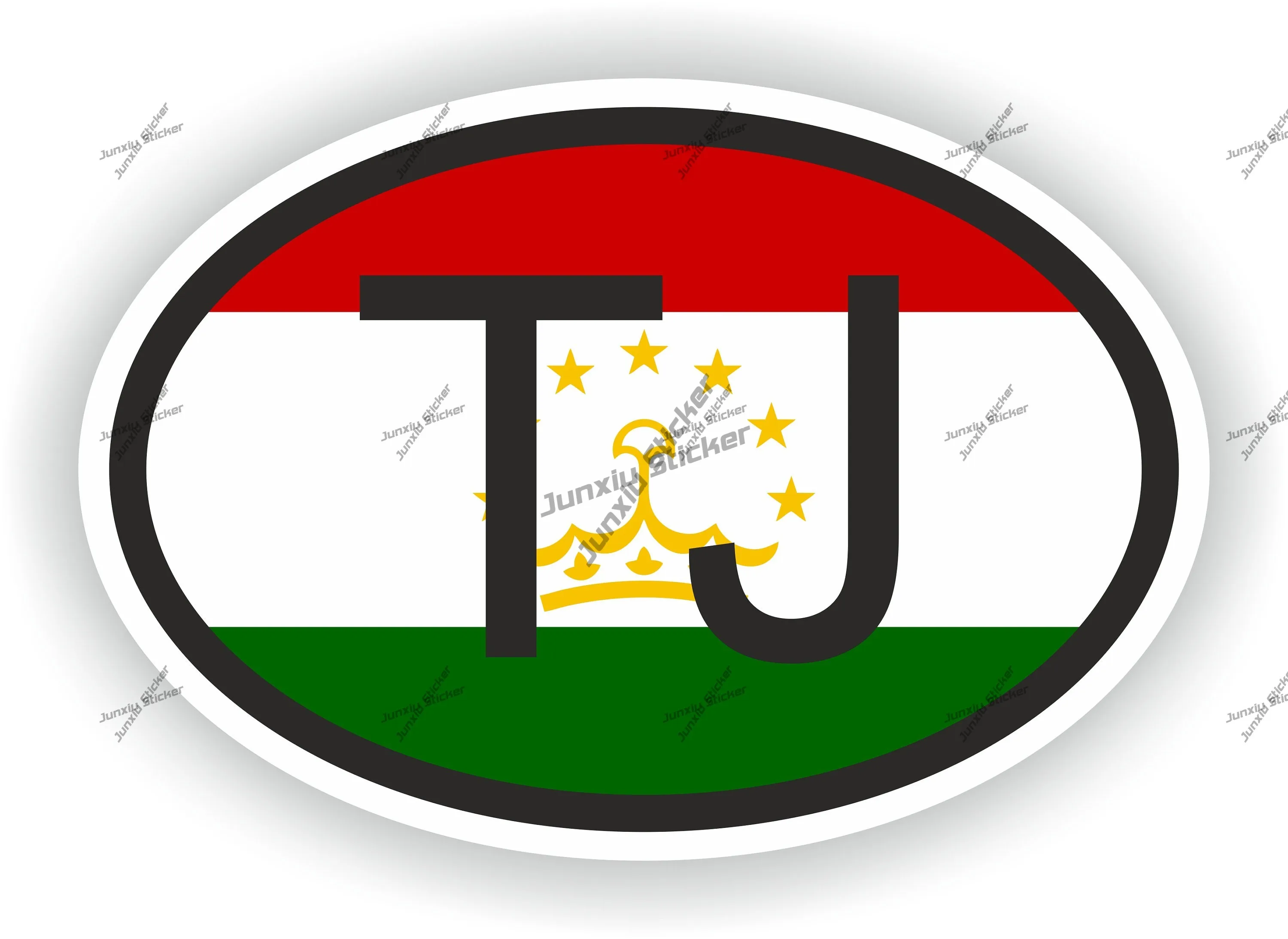 

Tajikistan Country Code Tj Oval Flag Sticker Anti Scratch Exterior Parts Reflective Sticker Accessories For The Car Products Suv