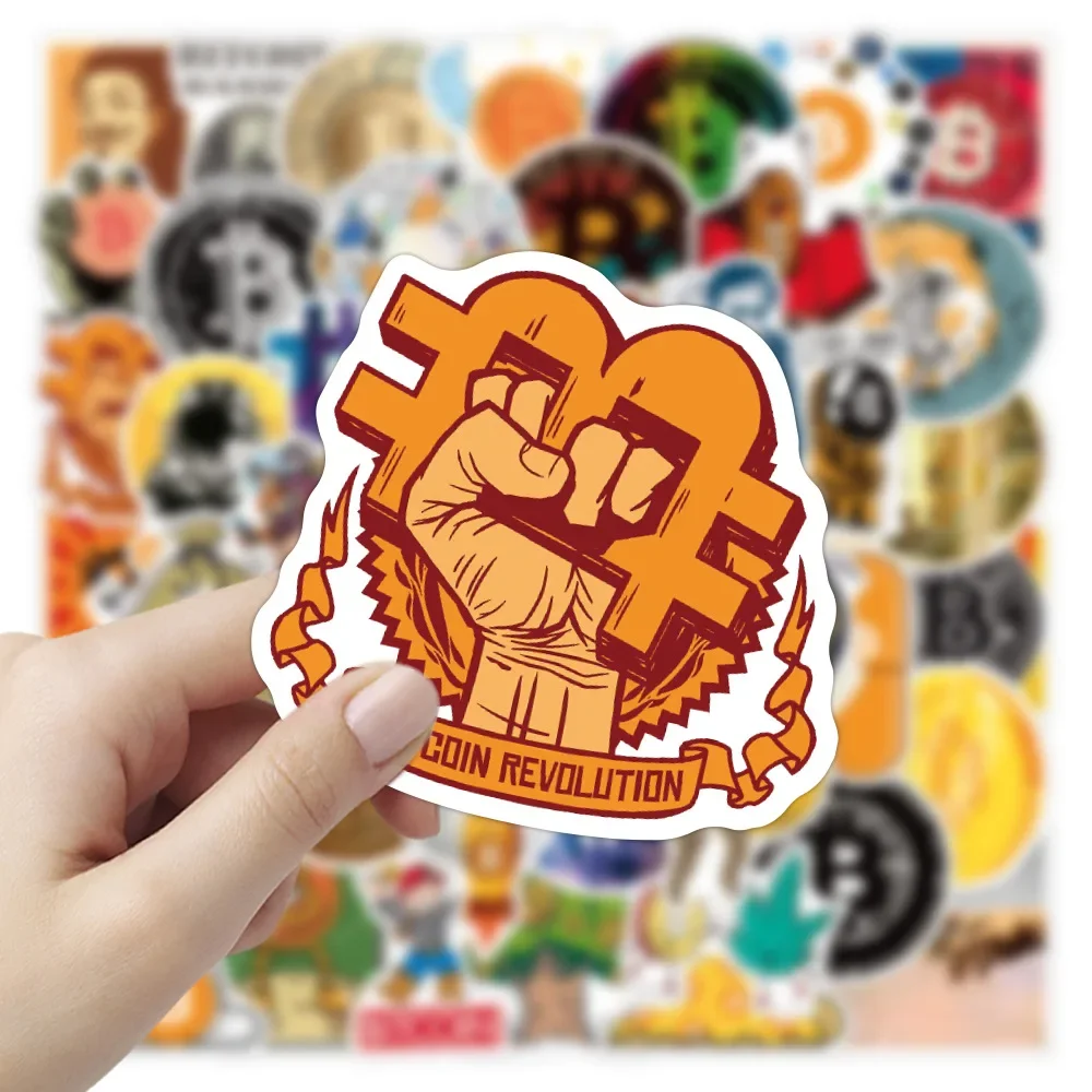 10/50Pcs Funny Bitcoin/Dogecoin Commemorative Coin Stickers for Motorcycle Notebook Computer Car Children's Toys Decal