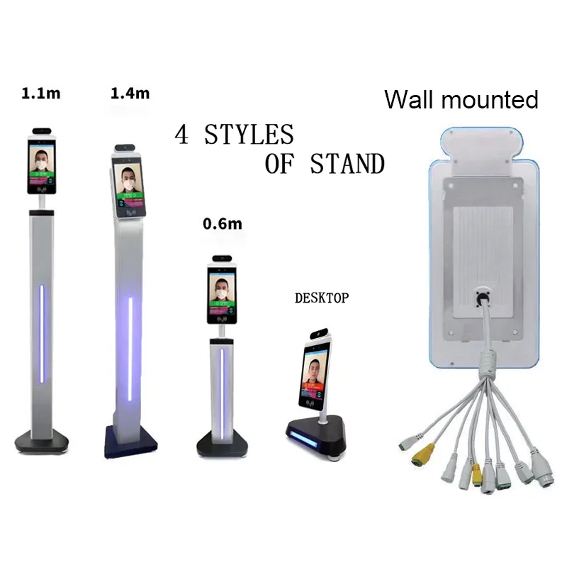 8 Inch Touch Screen Face Recognition And Temperature Measurement Access Control Time Attendance Machine