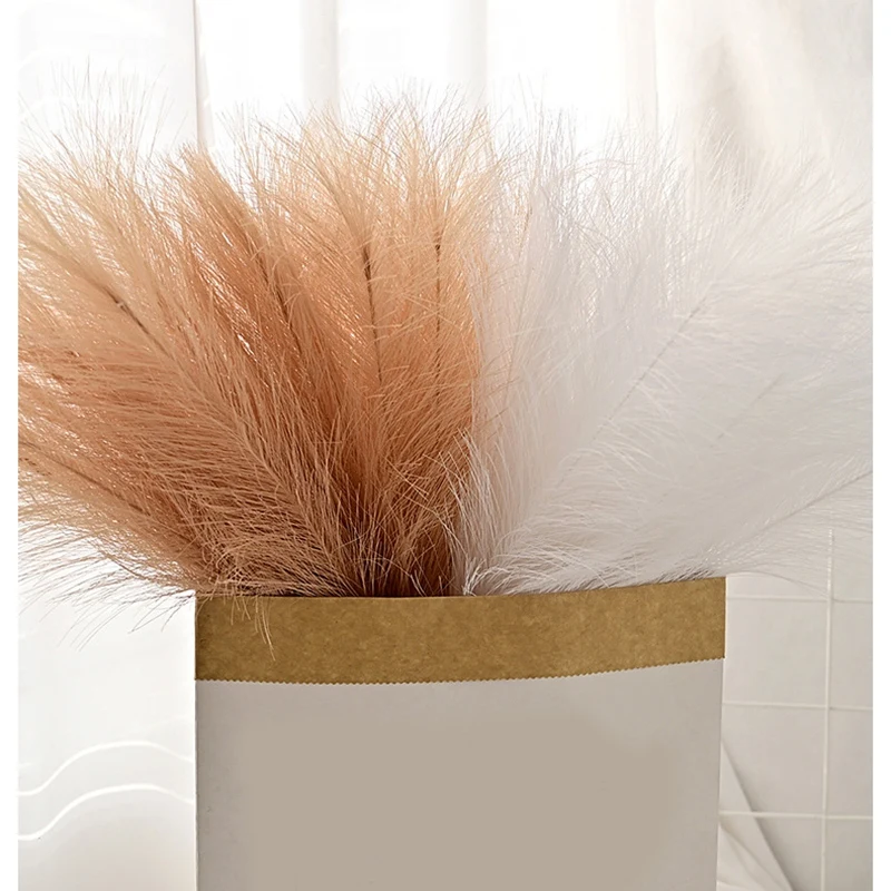 Ramo de Pampas de caña Artificial, hierba de Pampas Artificial, hierba de Pampas de 16,9 pulgadas, flor de decoración Boho