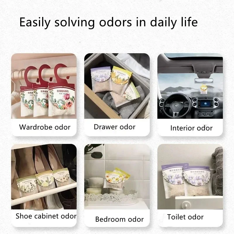 Lavender Sachet Air Freshener Natural Hanging Deodorizer for Closet Wardrobe Drawer Bedroom Car view 5