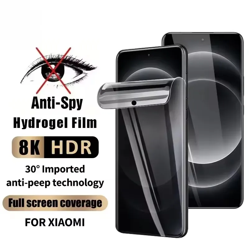 3Pcs Privacy Hydrogel Film For Xiaomi Redmi Note 13 14 15 ProPlus 5G Note 14 Pro 4G Without Fingerprint Ulock Screen Protector