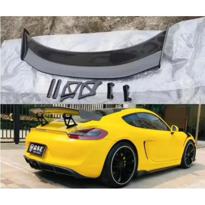 

GT4 Real Carbon Fiber Car Rear Wing Trunk Lip Spoiler For Porsche Cayman Boxster 718 981 987 2013-2023
