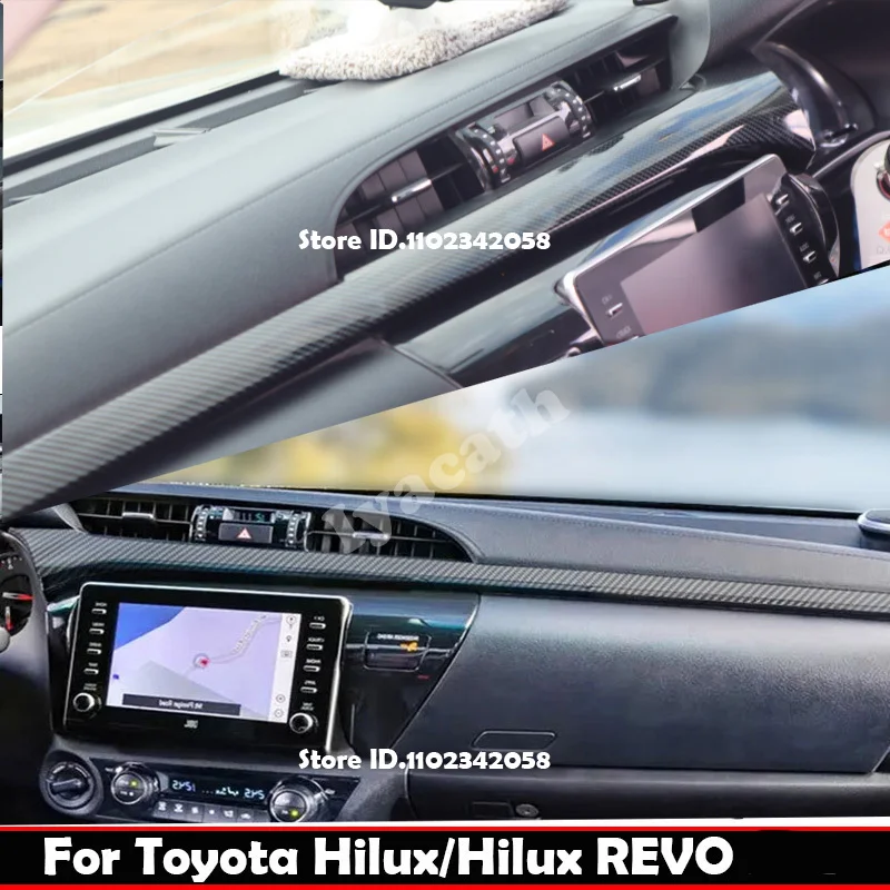 Cubierta de la salida de aire acondicionado central del tablero delantero de la consola central interior L/HD para Toyota Hilux/Hilux REVO 2016-2024, tira decorativa del copiloto