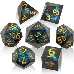 7PCS resin sharp polyhedral dice set mold role play color toy board game running group play children adult home decoration