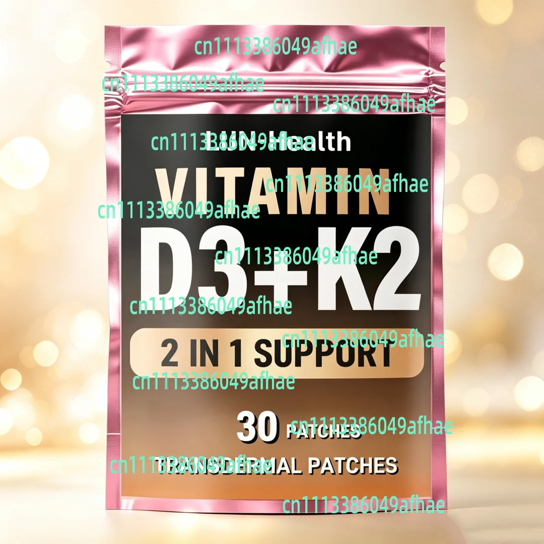 30 Patches Vitamin D3 K2 Complex Transdermal Patches Immune & Mood Support, For Bone & Teeth