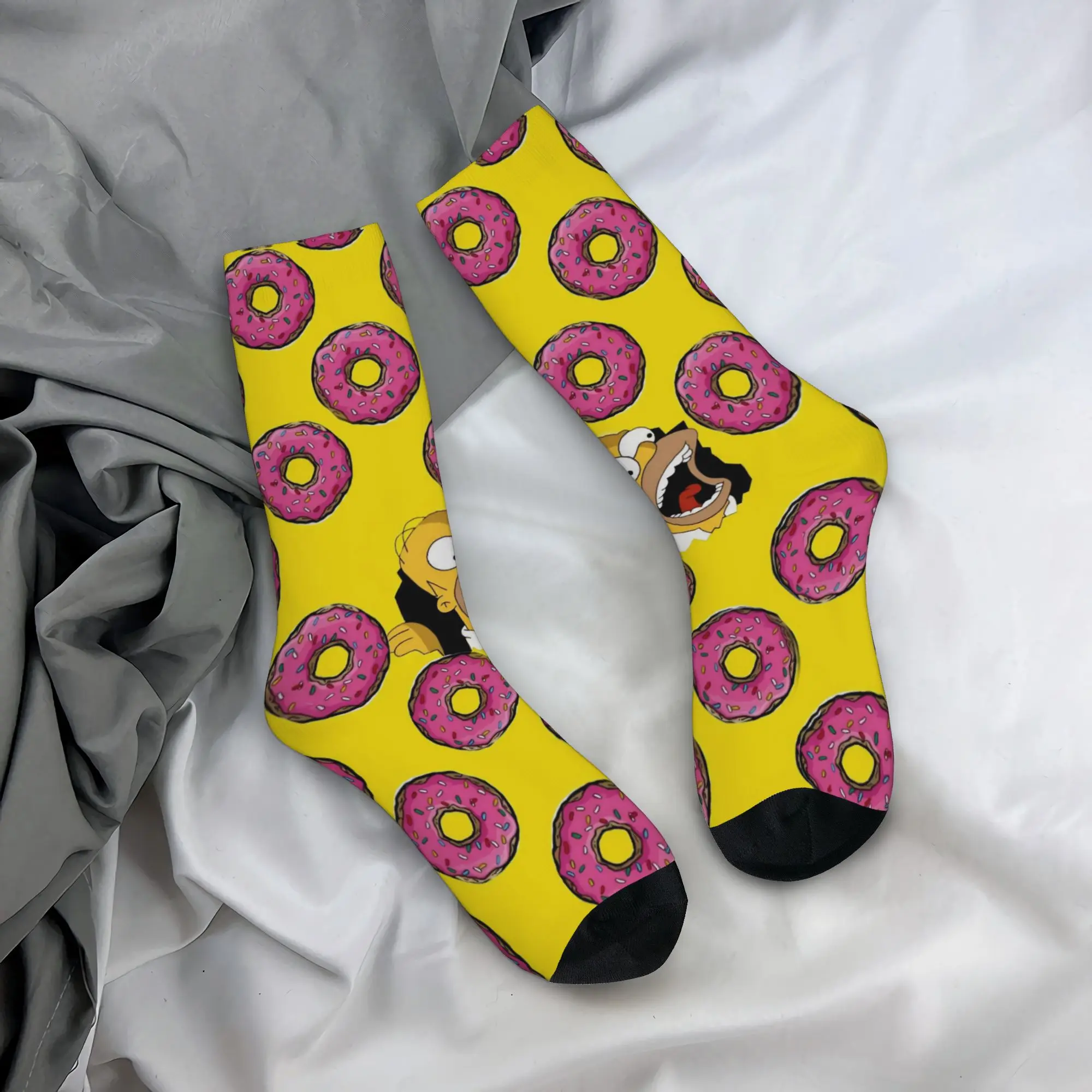Autumn Winter Retro Women Men Cartoon S-Simpsons Socks  Non-slip Football Socks