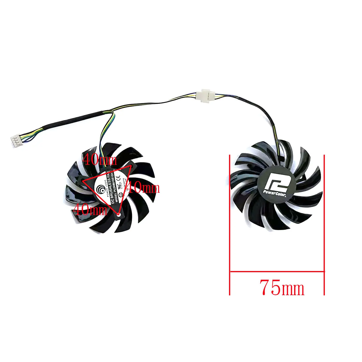 New 75MM 4PIN RX6500 XT GPU Fan for Powercolor Radeon RX 6500 XT 4GB Fighter Oc Grafische Kaart Vervangende Ventilator