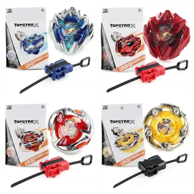 TOPGYRO Spinning Top Toy With Launcher, 4 Styles Battle Gyroscope Set, Kids Burst Battle Game Toy Children Birthday Gift
