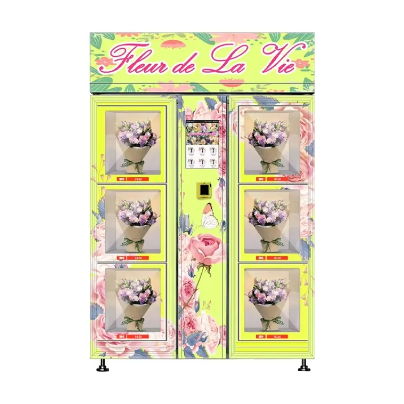 Customized 15 Inch Screen Flower Vendng Machine Keep Wetting Flower Fresh Cooling Flower Vending Machine