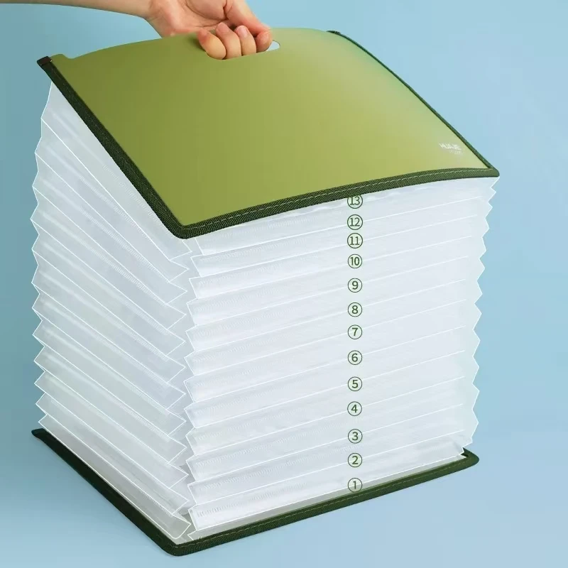 HUAJIE Organizzatore di file per fisarmonica ispessito, cartella con inserto multistrato verticale, scatola di immagazzinaggio di carta per studenti, cartella di carta di prova