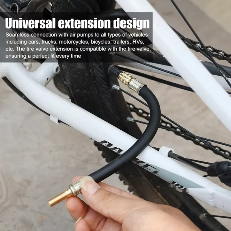 1pcs Tire Valve Inflation Extension Hose American Style Rubber Air Connector for Car Automotive Pneumatic