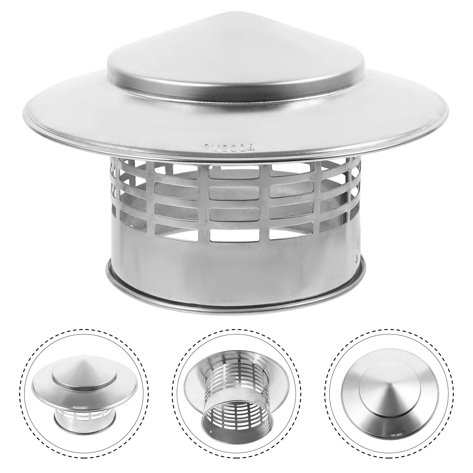 Rainproof Vent Cap Chimney Caps for outside Ducting Ventilation Cover Air Grille Accessory Fireplace Outdoor